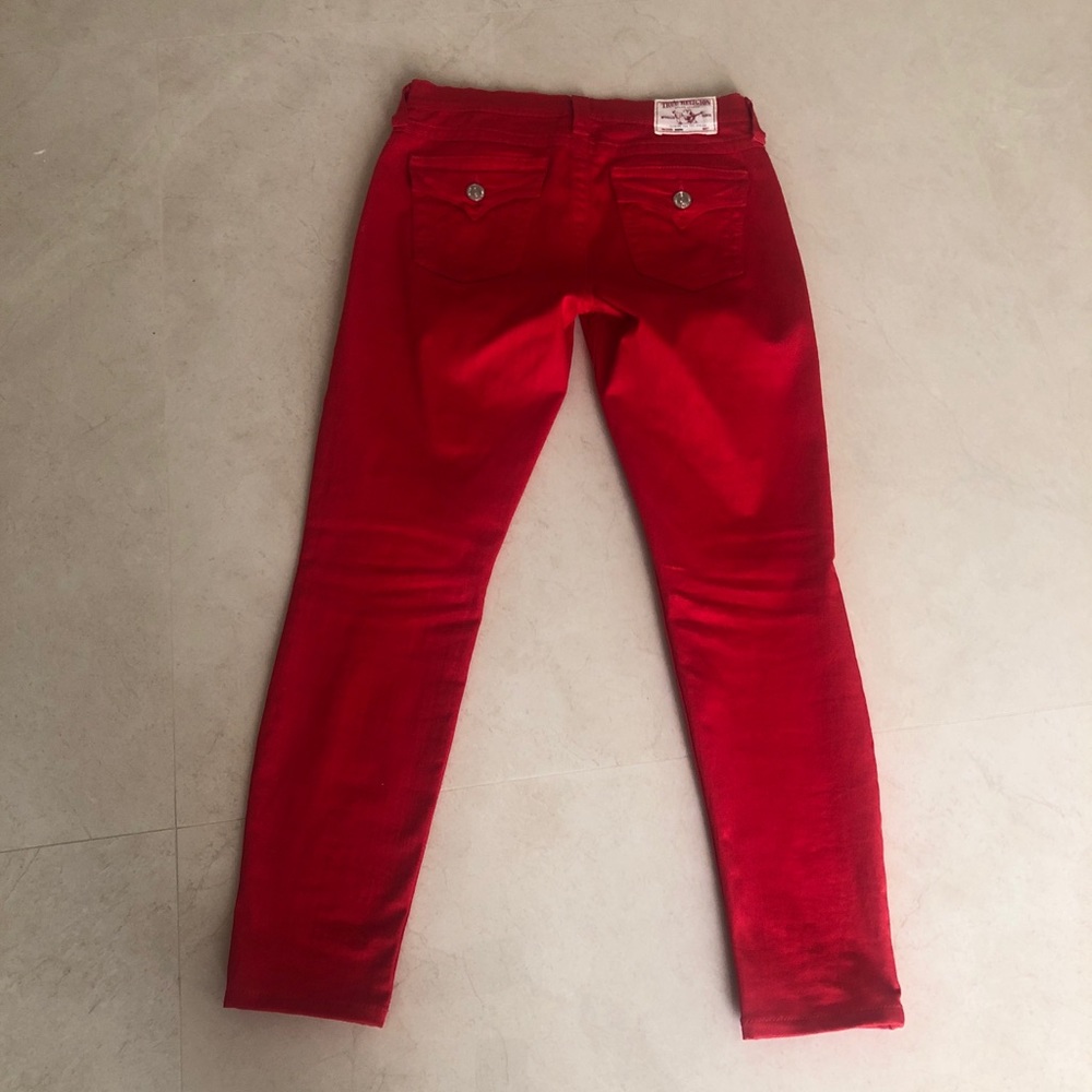 True Religion Women's Serena Super Skinny Red Jeans Size 30 NEW!